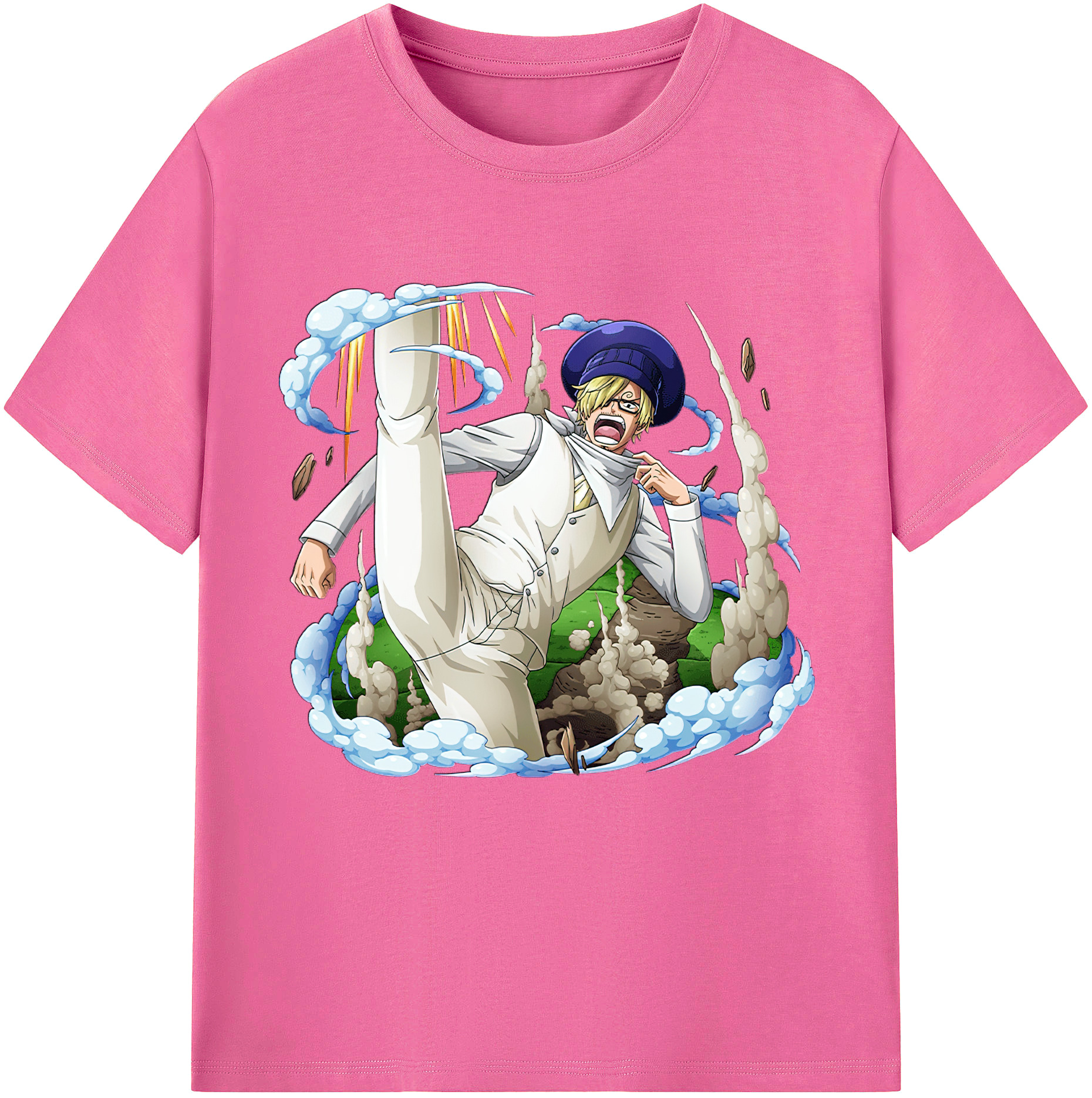 （画像用） ワンピース サンジ ONE PIECE Sanji レディースカジュアルプリントTシャツ（綿100％）